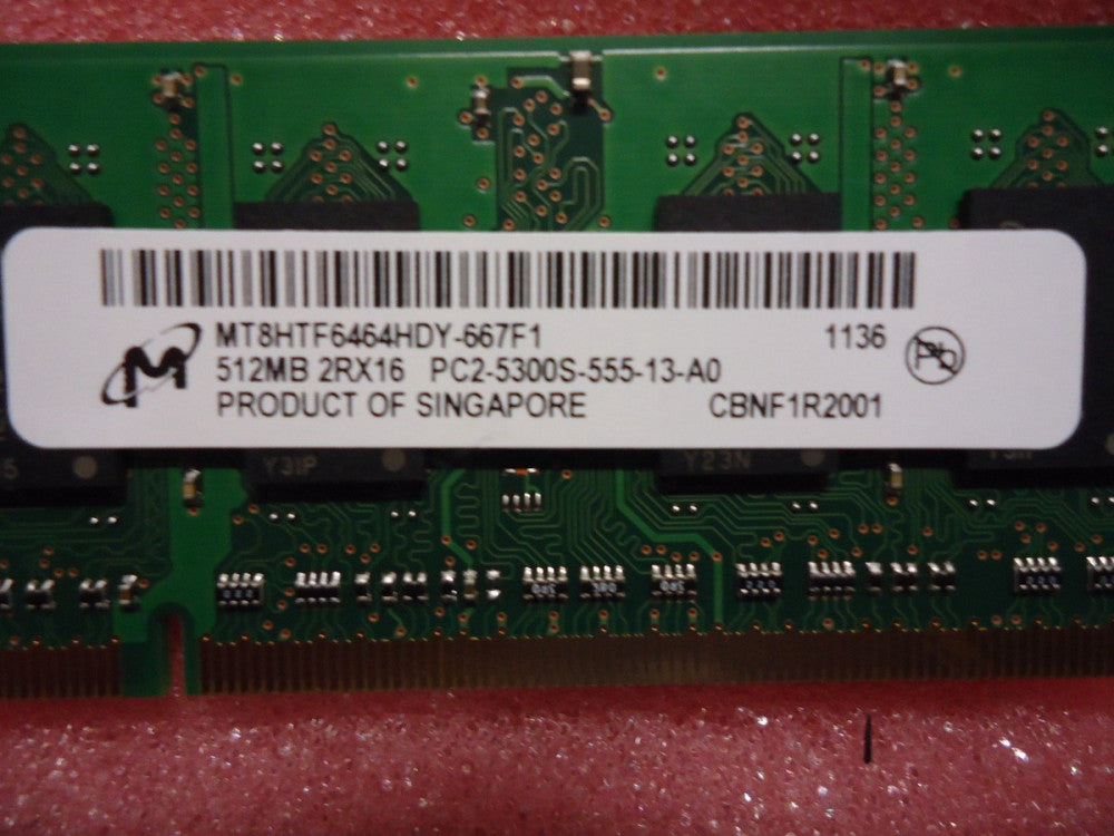 MT8HTF6464HDY-667F1 Micron 512MB 200-PIN SODIMM 64MX64 DD NEW!