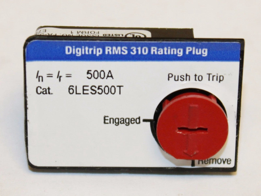 CUTLER HAMMER DIGITRIP 6LES500T RMS 310 L Frame Rating Plug 500 AMP 6603C02G03