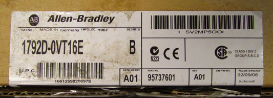 ALLEN BRADLEY 1792D 0VT16E Series B Rev A01 DEVICENET Module