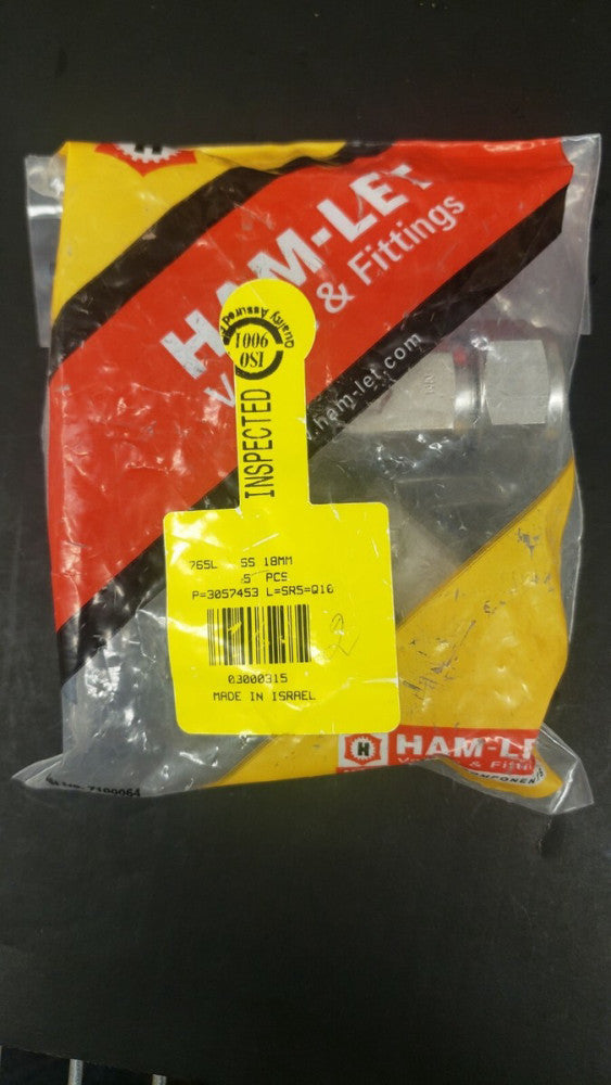 New, Ham-Let, 765LSS18MM, SS Elbows Let-Lok Tube Fitting, Union, 18mm