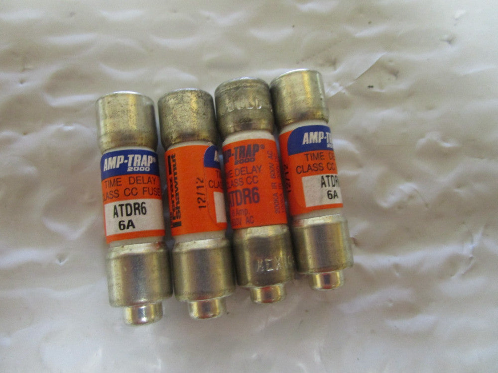NEW LOT OF 4 FERRAZ SHAWMUT ATDR6 AMP TRAP TIME DELAY FUSE 6A AMP