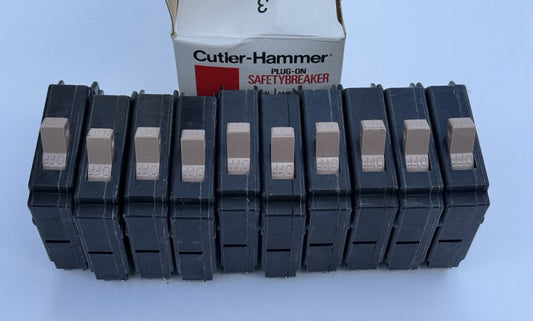 Pack of 10 - Cutler Hammer CH115 Type CH 1 Pole 15 Amp 120V - Metal Foot Breaker