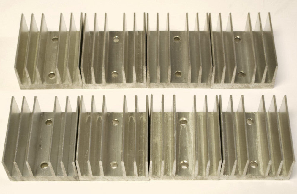 Lot  of 8 HEAT SINK 2 1/4"  X 2 X  1 1/4"    1 1/2" Space Between Mounting Holes