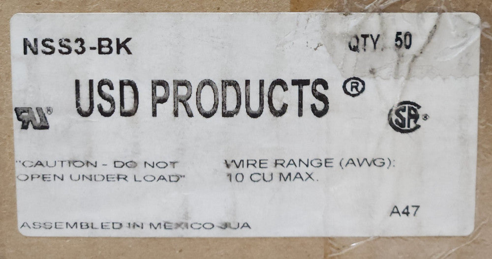BOX OF 50 EATON COOPER BUSSMANN NSS3-BK USD PRODUCTS 30 AMP 600 VAC BLACK