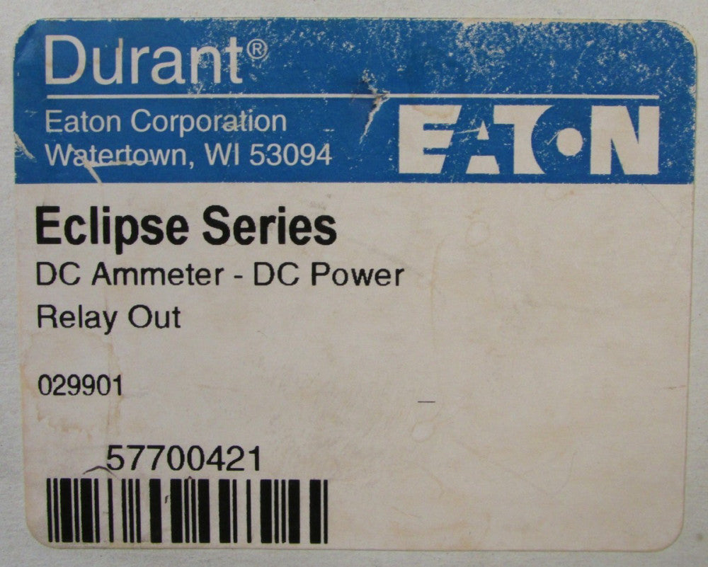 EATON DURANT 57700 421 Eclipse Series DC Ammeter DC Power Relay Out 57700421