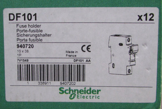 (12) SCHNEIDER ELECTRIC DF101 Single Pole 600V 30 Amp 10X38mm Fuse Holder 7V1549