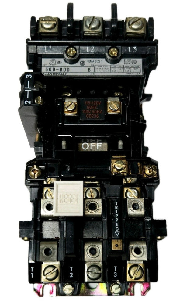 ALLEN BRADLEY 509 BOD 120 VAC Size 1 Starter 509-BOD