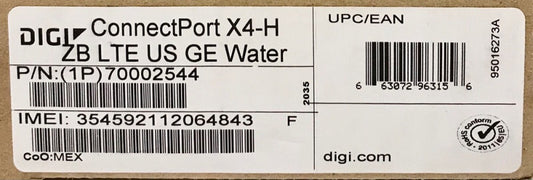DIGI 70002544 Connect Port X4-H ZB LTE US GE Water General Electric POWER&WATER