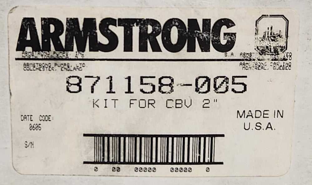 ARMSTRONG 871158-005 Handle Assembly Kit for 2" CBV Circuit Balancing Valve