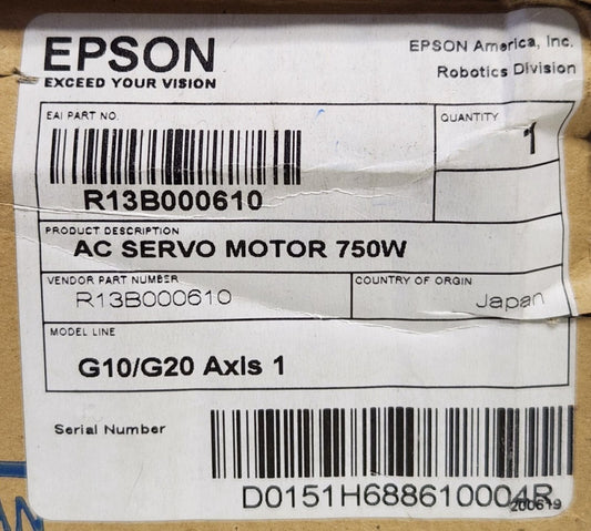 EPSON YASKAWA SGMAS 08A2AA1 E 200 VAC Servo Motor 5.4 AMP 3000 RPM 750W