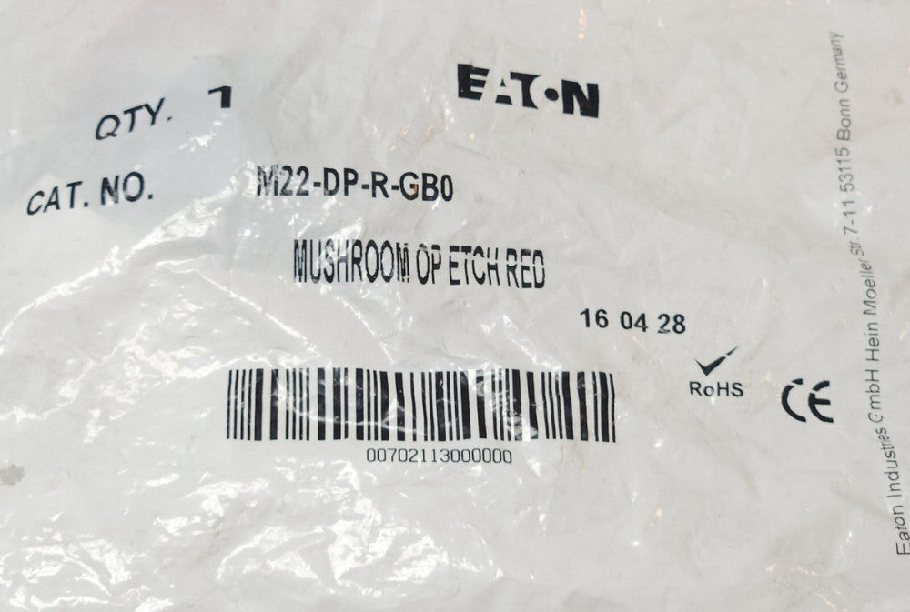 EATON M22 DP R GB0 RED Mushroom Head STOP Momentary E-STOP Button