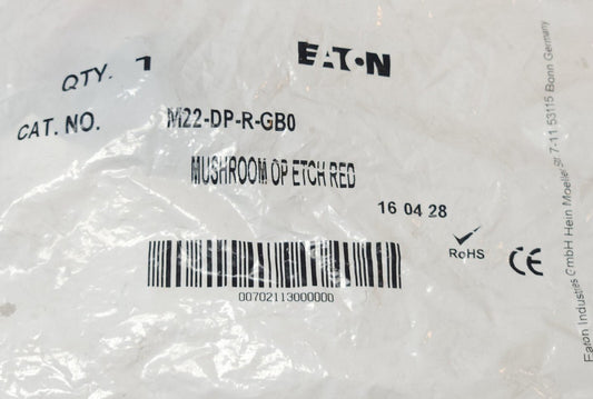 EATON M22 DP R GB0 RED Mushroom Head STOP Momentary E-STOP Button