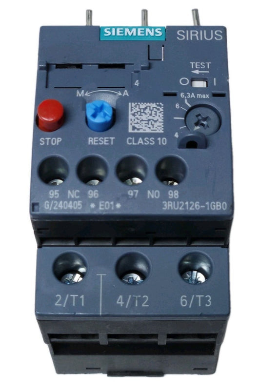 SIEMENS 3RU2126 16B0 SIRIUS ELECTRONIC Overload Relay 4.5-6.3 AMP