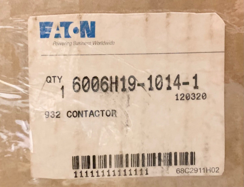 EATON CUTLER HAMMER 6006H19 1014 1 Size 2 DC Contactor 115 VDC 50 AMP