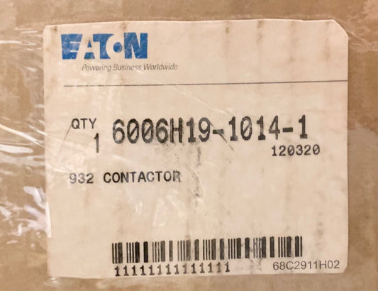 EATON CUTLER HAMMER 6006H19 1014 1 Size 2 DC Contactor 115 VDC 50 AMP