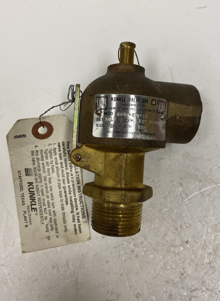 Kunkle 1" Relief Valve 0002-E01-LC 80LB , 319LB/HR 