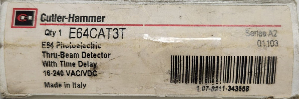 EATON CUTLER HAMMER E64CAT3T 16-240 VAC VDC E64 Photoelectric Thru Beam Detector