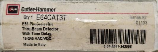 EATON CUTLER HAMMER E64CAT3T 16-240 VAC VDC E64 Photoelectric Thru Beam Detector