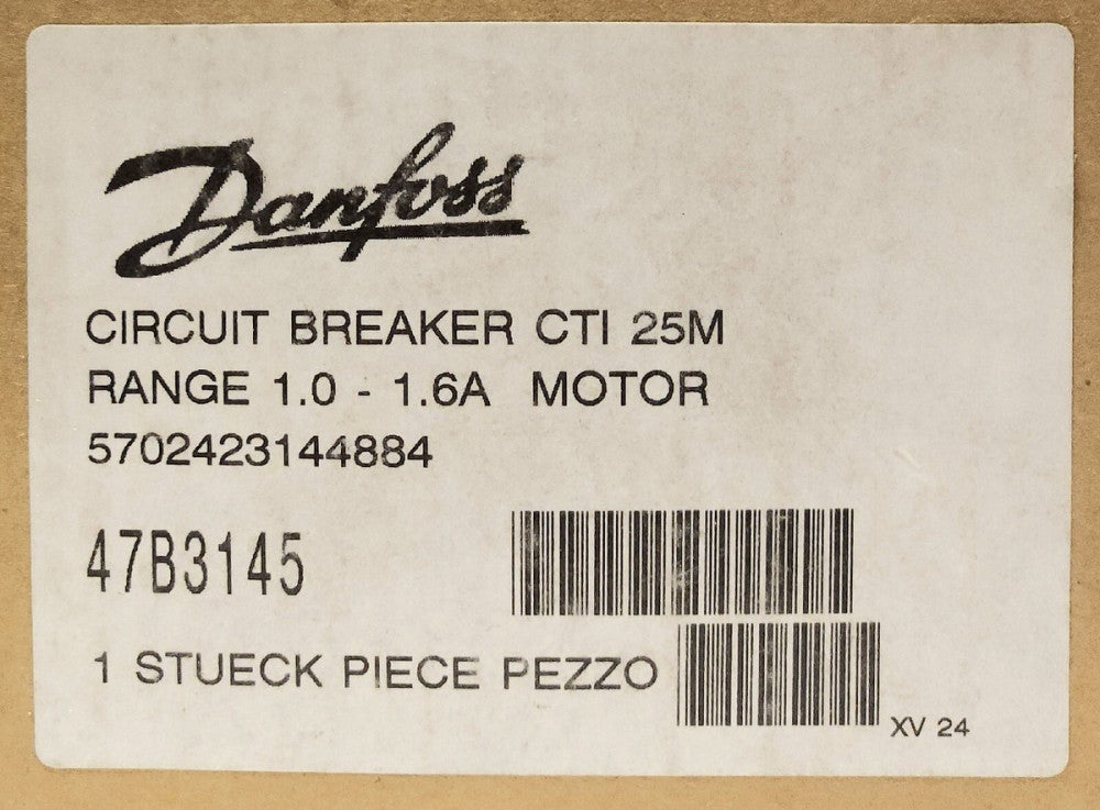 DANFOSS CTI 25M 1.0-1.6 AMP Circuit Breaker Manual Motor Protector 47B145 570242
