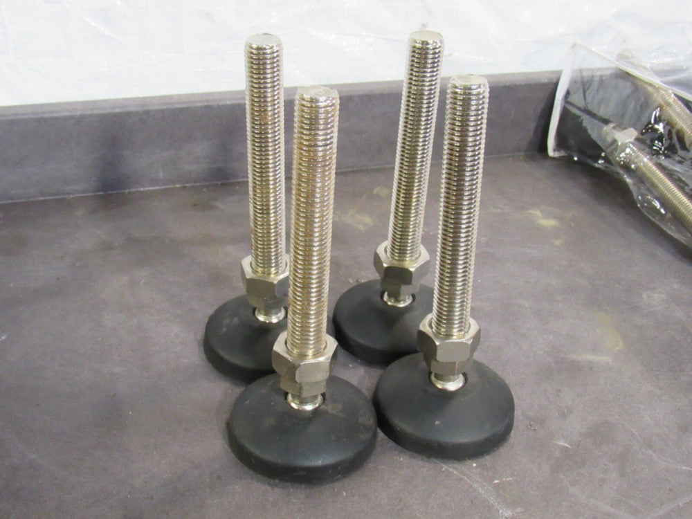 LOT OF 4 NO NAME MACHINE TABLE EQUIPMENT ADJUSTABLE LEG M20-2.5 THREADS 7-3/4"H
