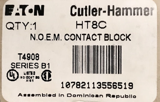 EATON CUTLER HAMMER HT8C A600 N.O.E.M Pushbutton Contact Block Normal Open Early