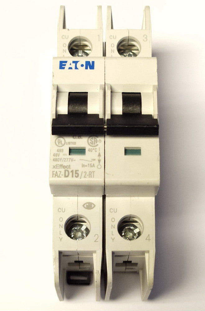 EATON FAZ D15 2 RT 2 Pole 15 AMP XEffect Circuit Breaker FAZ-D15/2-RT