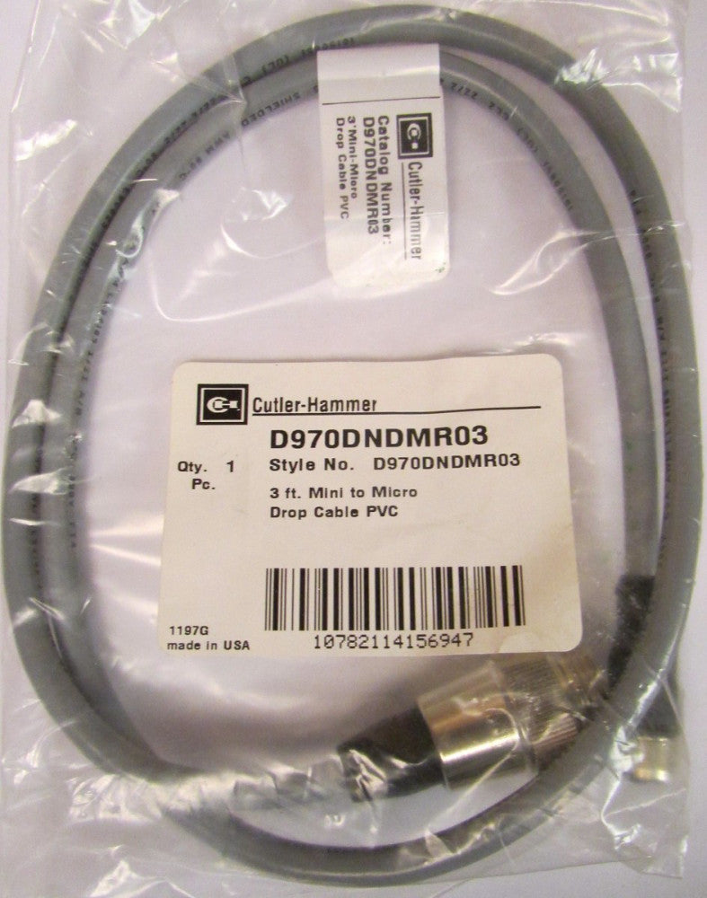 CUTLER HAMMER Mini to Micro 3 ft Drop Cable PVC D970DNDMR03