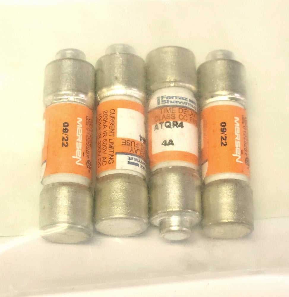 LOT OF 4 MERSEN Ferraz Shawmut ATQR4 TIME DELAY Fuse 4 AMP BTC POWER 170 0683 01