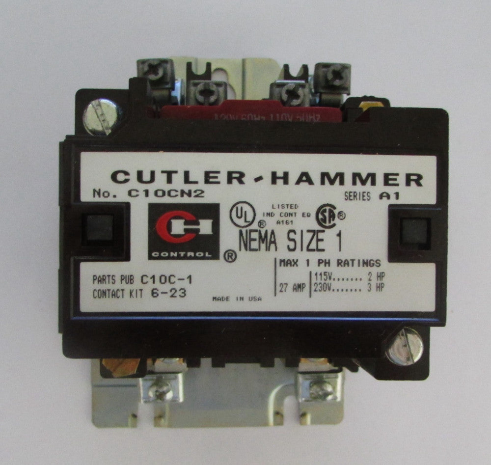  CUTLER HAMMER C10CN2A 110 120 V 2 Pole Contactor C10CN2