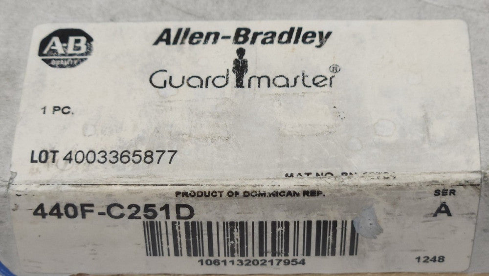 ALLEN BRADLEY 440F C251D GUARD MASTER SAFEDGE Safety Relay MODULE CONTROL Unit E