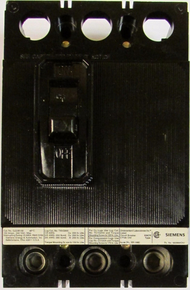 SIEMENS ITE QJ QJ2 Breaker 3 Pole 150 Amp QJ23B150