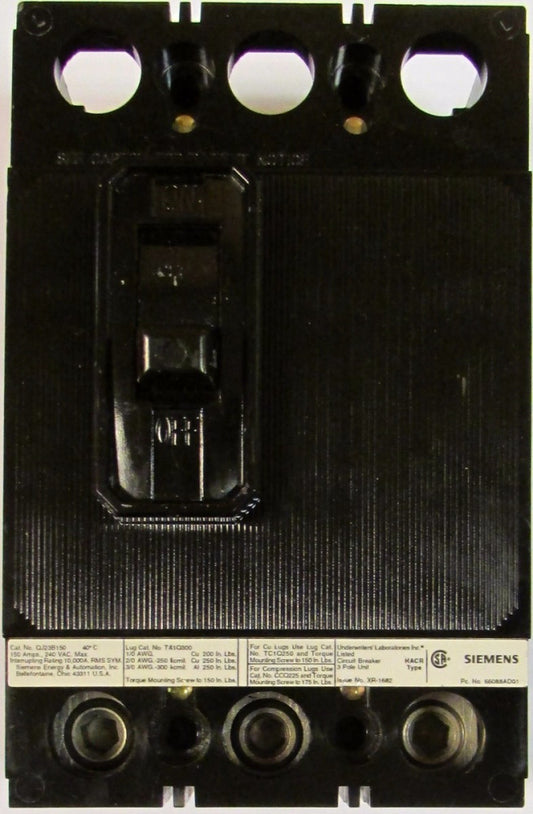 SIEMENS ITE QJ QJ2 Breaker 3 Pole 150 Amp QJ23B150