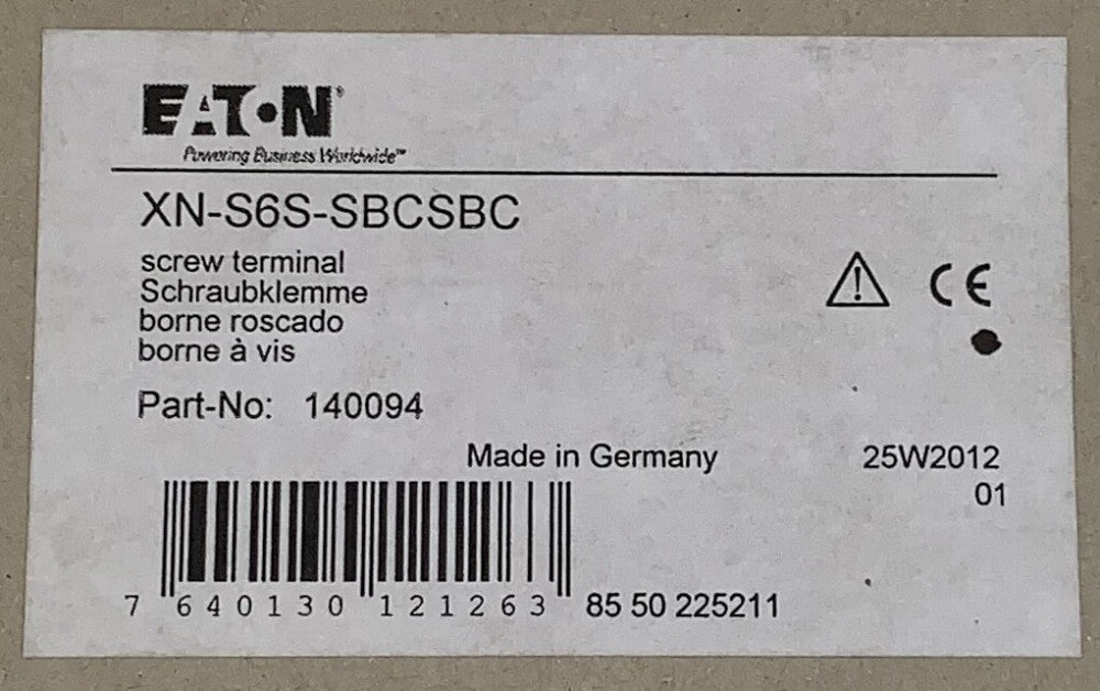 EATON MOELLER XN S6S SBCSBC 140094 Screw Terminal Base Module