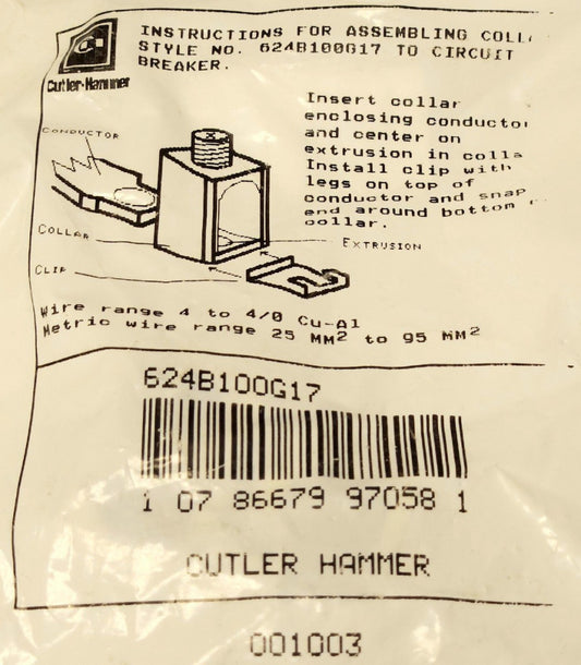 EATON CUTLER HAMMER 3TA150FB F Frame Breaker Lug Kit Set of 3 624B100G17