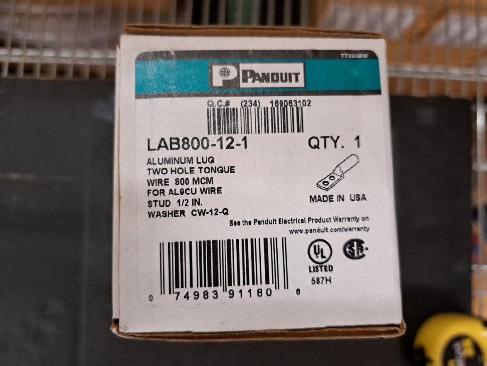 New, Panduit, LAB800-12-1, Compression Lugs, Pan-Lug Compression Series