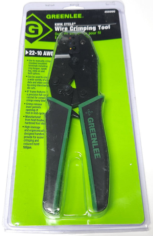 GREENLEE 45500G KWIK CYCLE Wire Crimping Tool 22-10 AWG