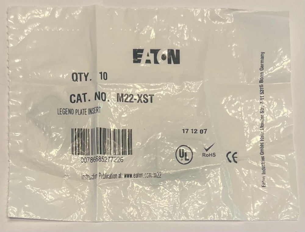 EATON M22 XST Legend Plate Insert M22-XST