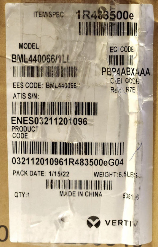 VERTIV BML440066 1LI Rectifier Control Module PBP4ABXAAA BML440066/1