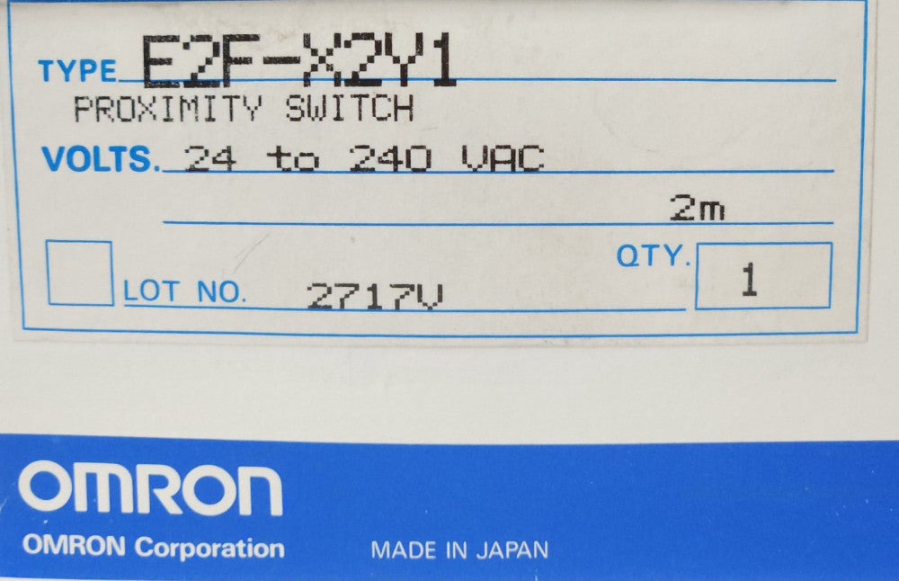 OMRON E2F X2Y1 Proximity Switch Sensor 24 to 240 VAC 2 M