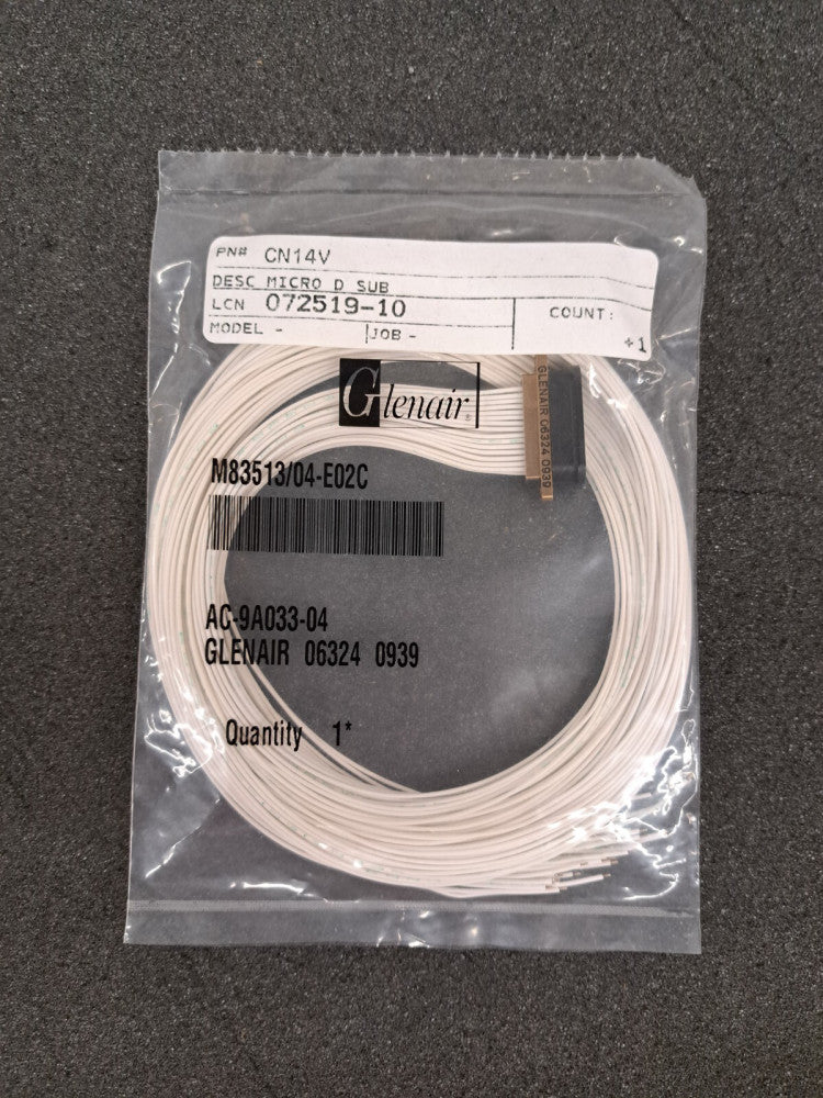 New, Glenair, M83513/04-E02C, Cable Assembly Hook-up Wire 0.91m 26AWG 31 POS D-S