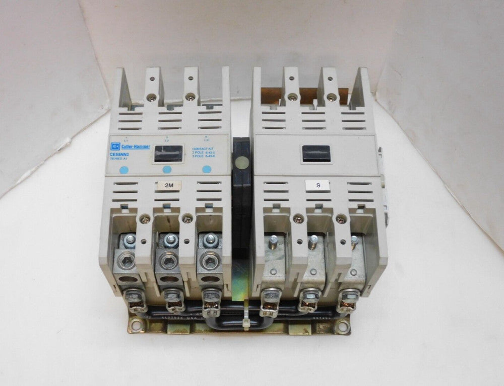 CUTLER HAMMER CE55NN3 SER A1 REVERSING CONTACTOR 120V COIL MISSING 9 LUGS