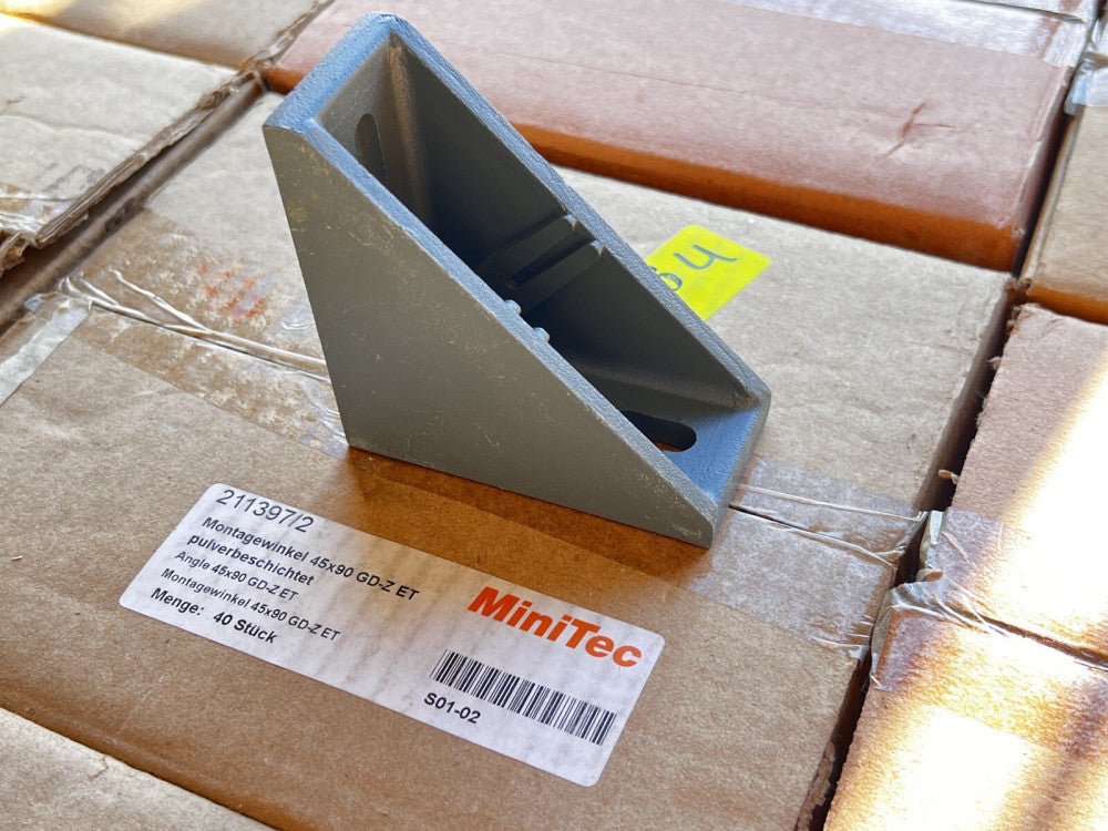(box of 40) MiniTec 21-1397 Angle 45 X 90 extruded aluminum frame connector