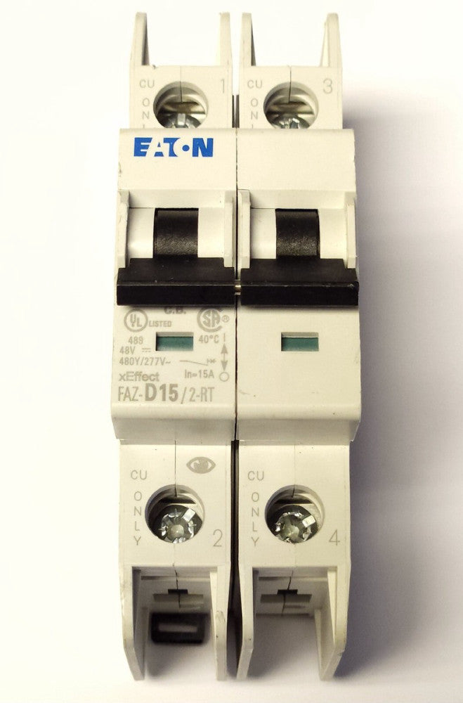 EATON FAZ D15 2 RT 2 Pole 15 AMP XEffect Circuit Breaker FAZ-D15/2-RT