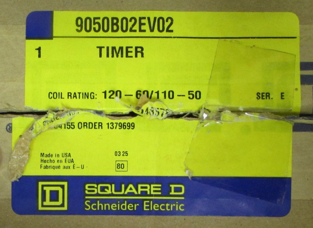 SQUARE D 9050 BO2E V02 110 120 V Timer Pneumatic Timing Relay 