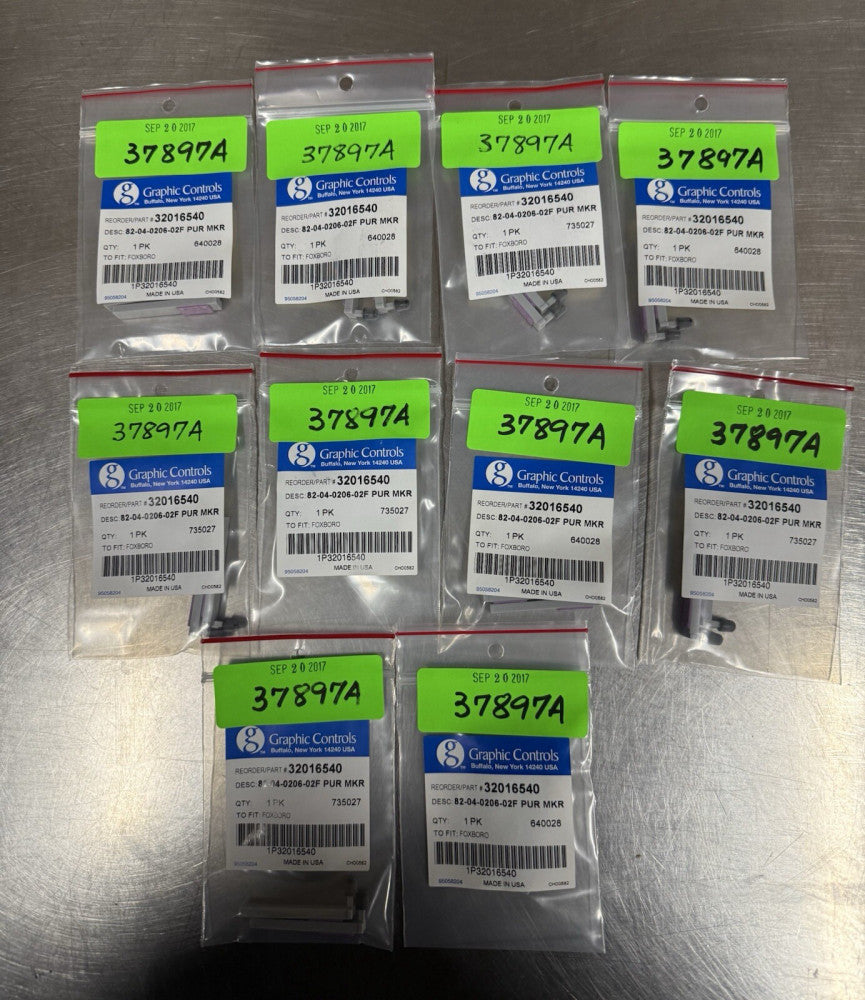Lot of 10 - Graphic Controls 82-04-0206-02F  Pur Mkr Chart Pen - New