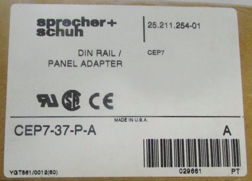 SPRECHER & SCHUH CEP7 37 P A DIN Rail Panel Adapter 25 211 254 01 
