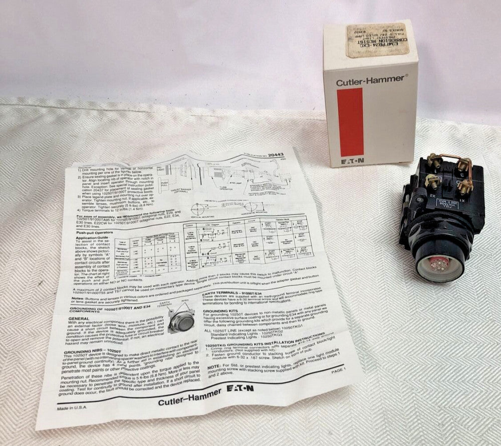 EATON E34FPB24-EXC Pretest Light Corrosion Resistant Indicating Light LED