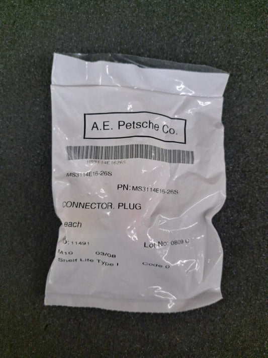 New, Amphenol, MS3114E16-26S, CONN RCPT FMALE 26P GOLD SLD CUP