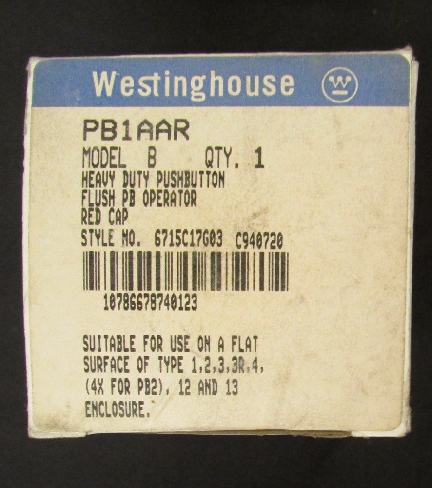 WESTINGHOUSE Flush Red Heavy Duty Push Button Operator PB1AAR