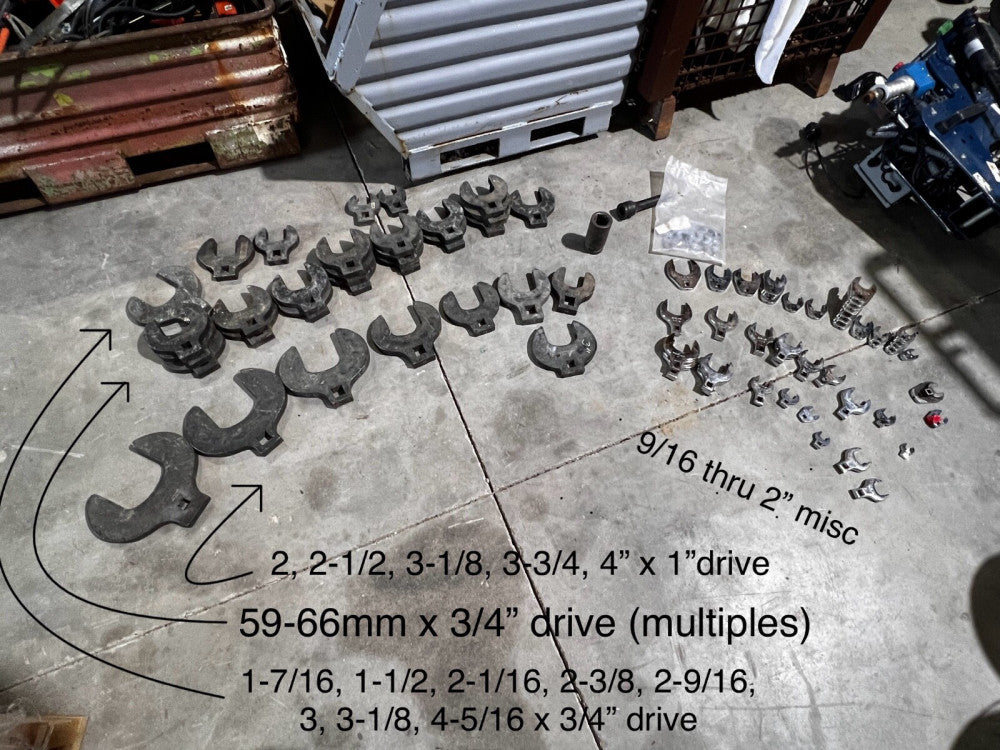 Imperial Newton, Proto, Grip, Tekton Crowfoot Wrench lot (95 Pieces)
